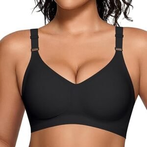 Wireless V Neck Bra with Front Adjustable Straps