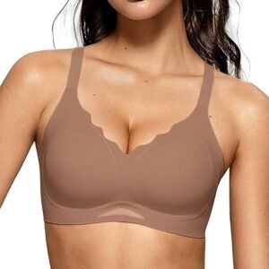 Scalloped Wireless Bras with  Mesh