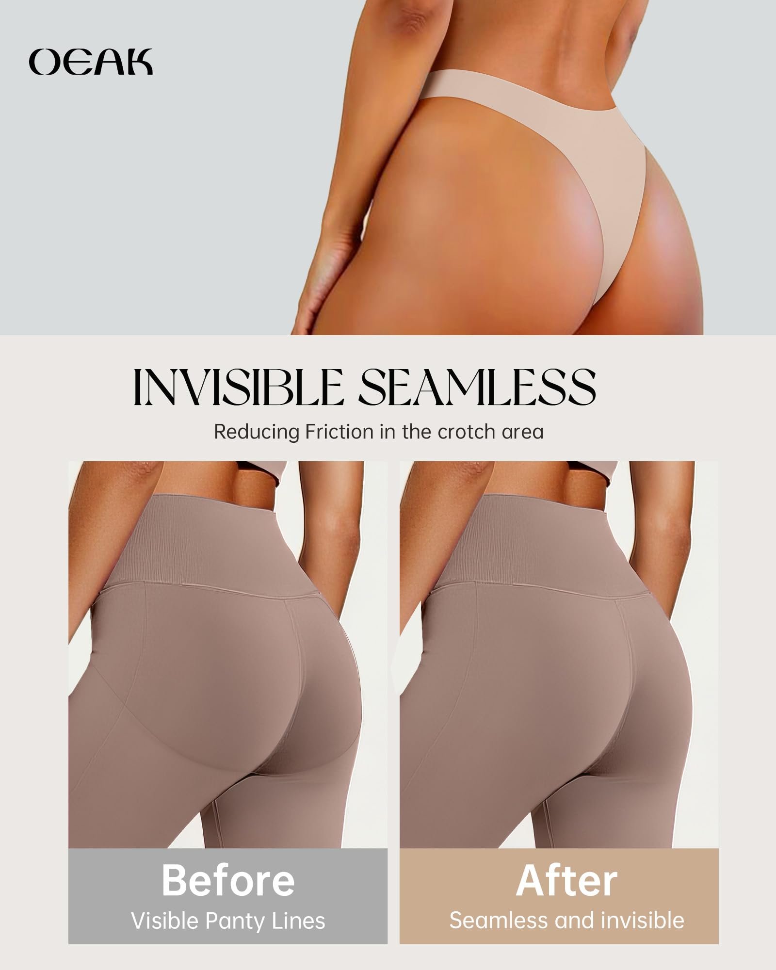 Bra Fitting Salon Co Seamless Thongs for Women Invisible Thongs — view 6
