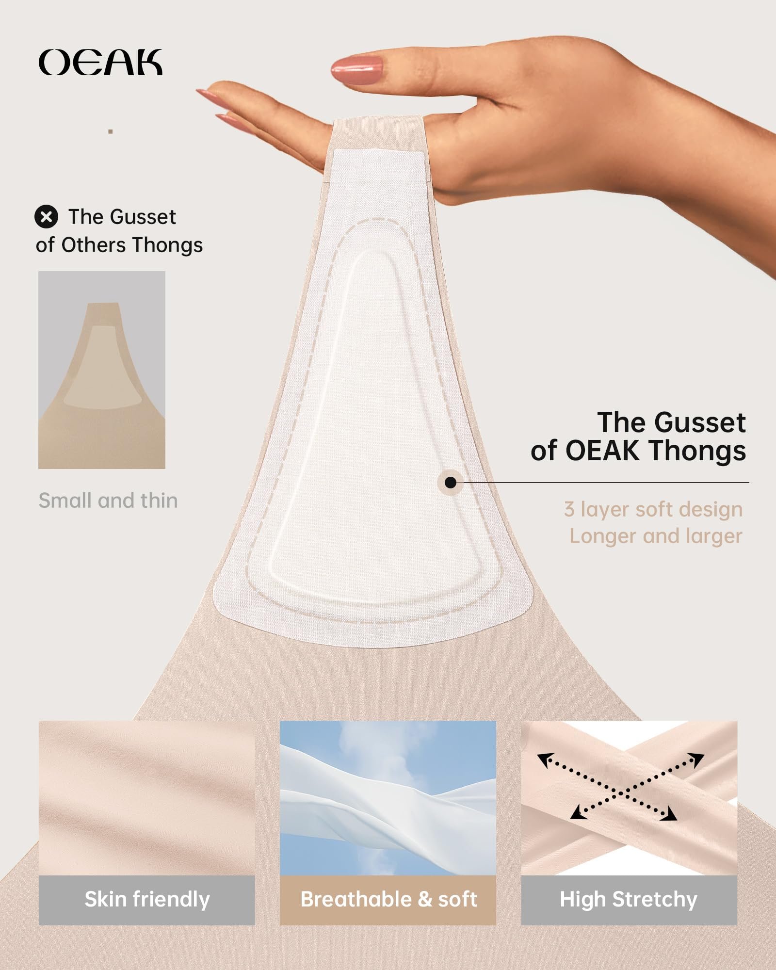 Bra Fitting Salon Co Seamless Thongs for Women Invisible Thongs — view 7